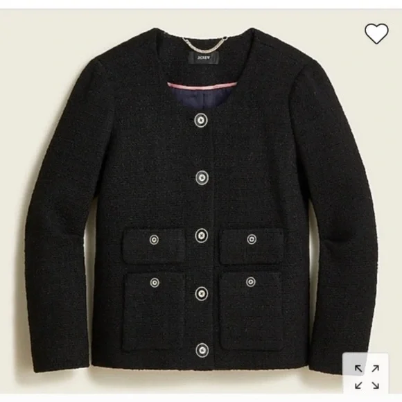 J.Crew Lady Jacket Maritime Tweed Wool Blend Classic Blazer 16 - Picture 2 of 16